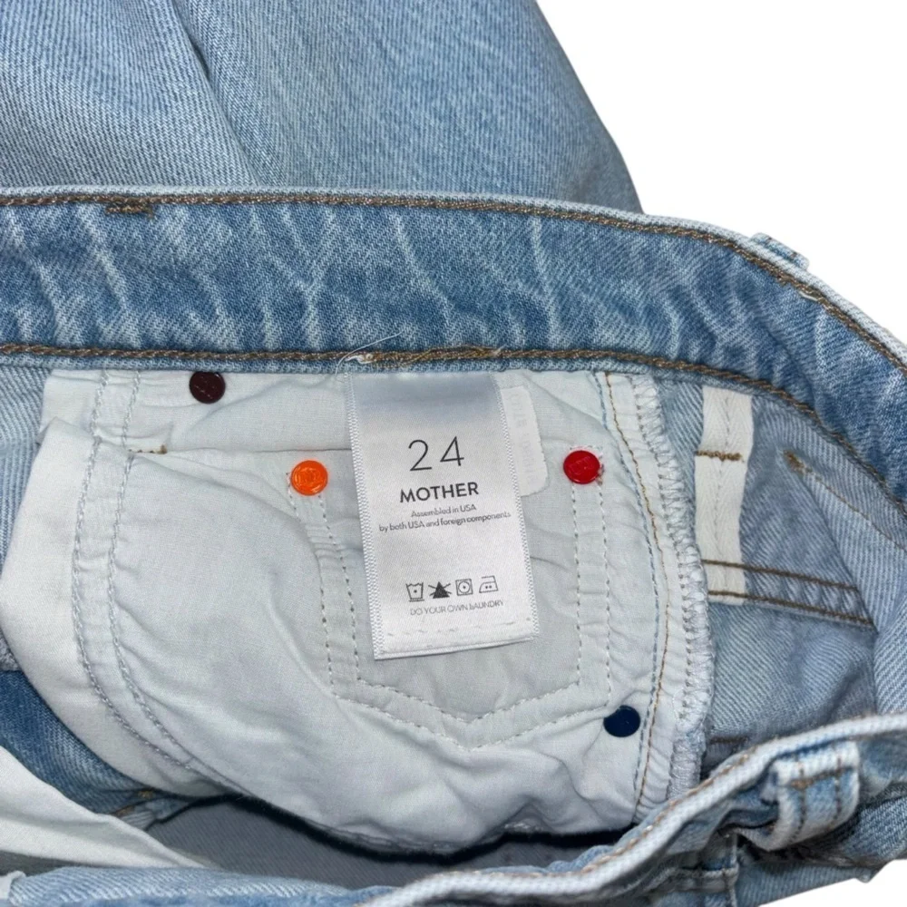 Snacks X Mother Just A Nibble Straight Leg Blue Jeans Womens 24 Western Preppy - Picture 11 of 16